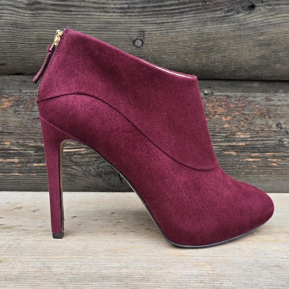 Nine West NEW Navajoe Rich Burgundy Suede, Hidden Platform, Comfort Bootie 8M - Picture 15 of 15